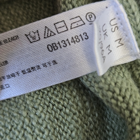 NWT Free People Beach Oversized Green Button Up Cotton Linen Sweater Size Medium - Picture 12 of 15